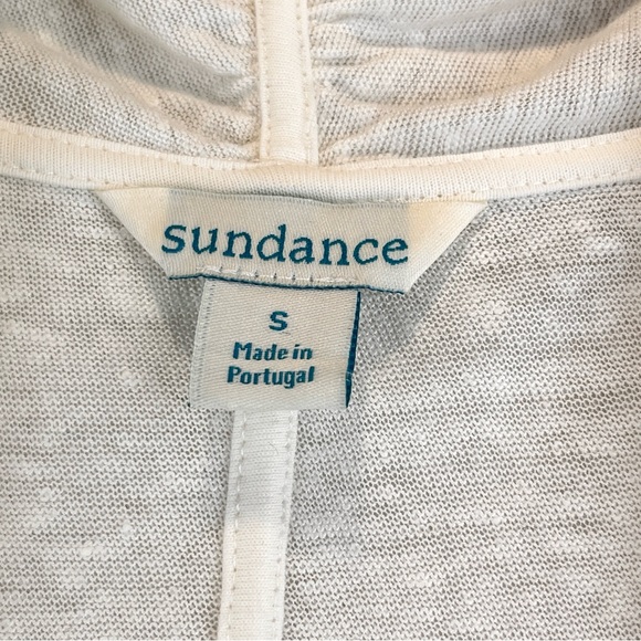 Sundance 100% Linen Open Front Long Sleeve Cardigan Ivory Coastal Lagenlook S/M - Picture 9 of 10